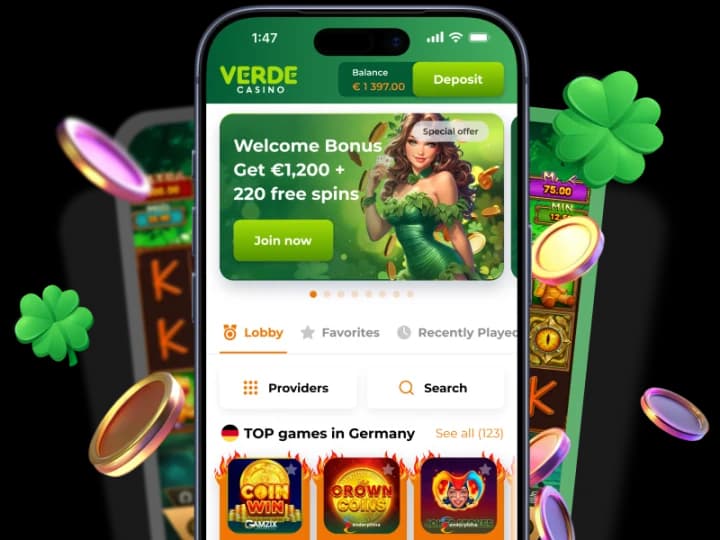Verde Casino auf einem Smartphone